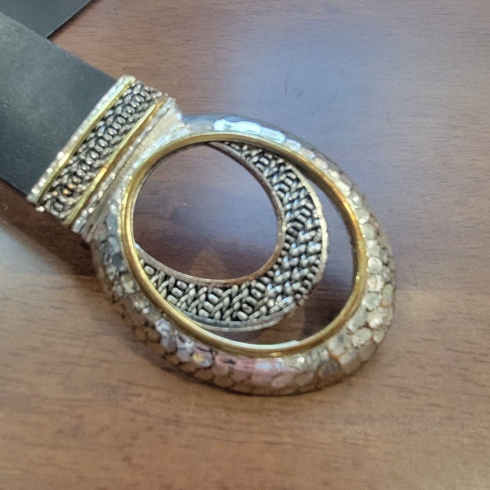 Chicos Double Circle Interlock Elegant Black And … - image 3